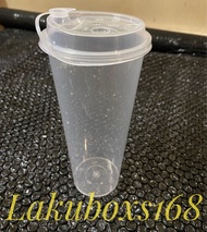 [isi 10set] Gelas plastik 24Oz 700ml + Tutup PP Cup Injection Reusable / Thinwall Tebal Bubble Cheese Tea 24 Oz