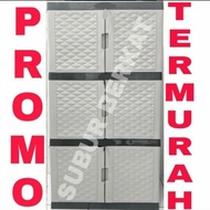 Plastic Wardrobe 4-Tier Plain Wardrobe gjah