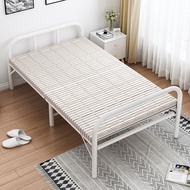 [COD] Folding bed single simple rental room double iron frame reinforced hard hospital portable nap 