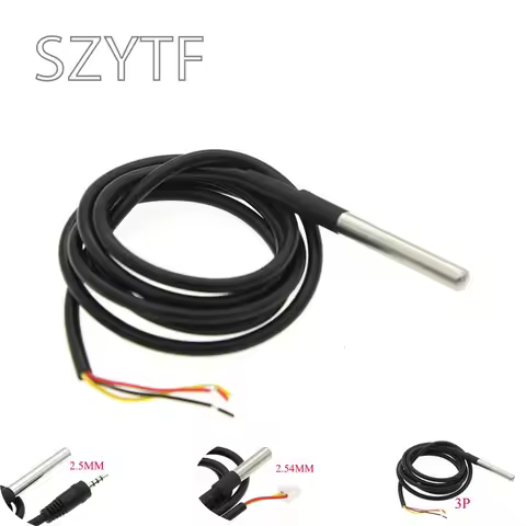 Stainless Steel Waterproof DS18b20 12/3/5M Thread Temperature Probe Temperature Sensor 18B20 Cable F
