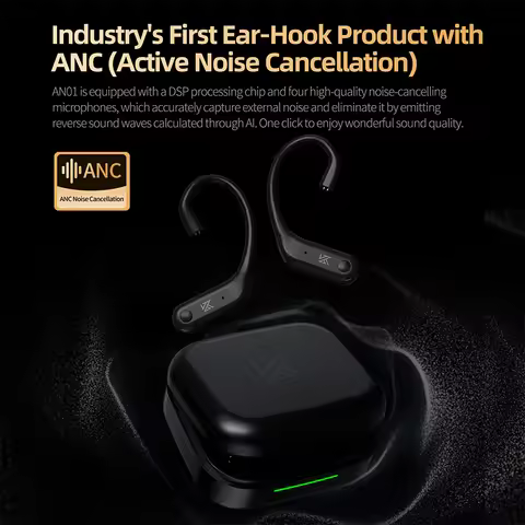 KZ AN01 ANC Wireless Bluetooth Module LDAC HD Active Noise Cancelling Ear Hook Cable For C-Pin Earph