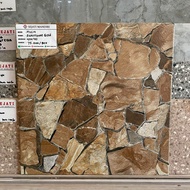 keramik dinding 40x40 kasar untuk teras - signature riverstone gold