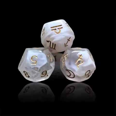 3 Pieces Dichromatic D12 Polyhedral Astrology Dice Constellation Divination Props Zodiac Sign Tarot 