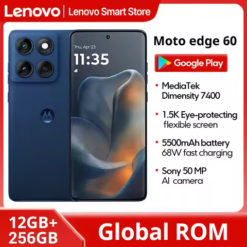 Motorola MOTO edge 60 Smartphone 5G Original Global ROM 6.7‘’ 1.5K 120Hz pOLED Display MediaTek Dime