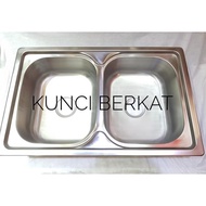 Bak Cuci Piring/Zink/Sink/2 Bowl/2 Lubang/Stainless/Dapur/Kitchen set