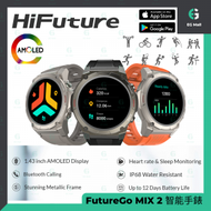 HiFuture - Futurego Mix 2 黑色 1.43 英寸 AMOLED 屏幕 IP68 運動智能手錶 心率監測 NFC 藍牙通話 睡眠 SPO2 血氧
