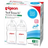 Baby GearPigeon Wide Neck SofTouch PP Bottle 5oz / 160ml -Twin Pack Teat Nipple Size SS