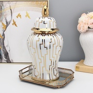 [Homyl478] Ginger Jar, Ginger Vase Ornament Centerpiece Tea Storage Jar Flower Vase for Collection E