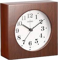 Seiko KR501B SEIKO Clock Wall Clock, Dual Use, Analog Alarm, Wood Frame, Brown Wood