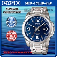 CASIO MTP-1314D-2AV STANDARD ANALOG GENTS WATCH DATE STAINLESS STEEL WR50M 1314