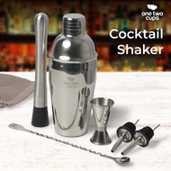6 in 1 Bartender Cobbler Cocktail Shaker 550ml - Silver Bartender Set Cocktail Shaker Set