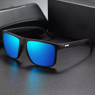 Retro kuadrat polarizasi kacamata matahari sepeda olahraga pria dan wanita lensa warna