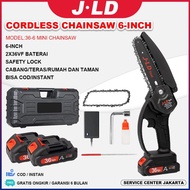 (0_0) JLD Cordless Chainsaw 6-inch Mini Chainsaw Portable Handheld