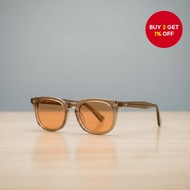 Men's Retro Round Sunglasses Stylish Clear Ocean Tinted Lenses UV400 Women's Shades with Rivet Decor