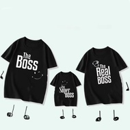 Fashion Funny The Boss Real Boss and Super Boss Family T-Shirt Men Black T-Shirt Clothes Family Matc