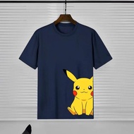 KATUN DV16 }} Premium Cotton T-Shirt for Men KS923 Size SML XL 2XL 3XL 4XL 5XL - Pikachu