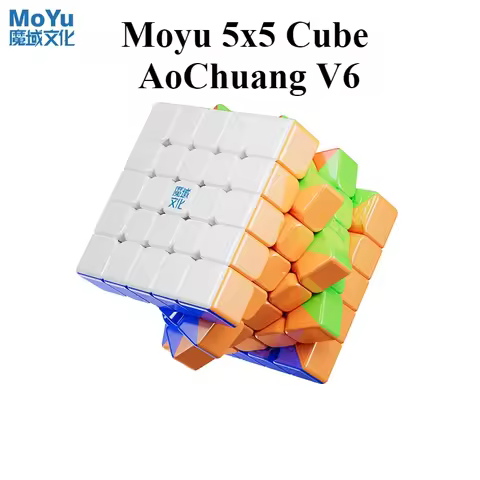 New Moyu 5x5 Cube AoChuang V6 5X5 Magnetic Magic Speed Cube Stickerless Aochuang WRM Professional Fi