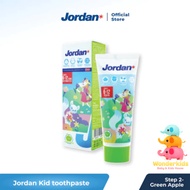 JORDAN Oral Care Kids Toothpaste Step 2 - Green Apple Flavored Toothpaste 6-12 Years