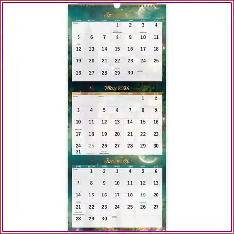 2026-2027 3-Month Wall Calendar, April 2026 - July 2027, 11"x26", Vertical Display, Thick Paper, To-