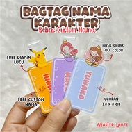 Bagtag Karakter Nama Bagtag Lucu Bagtag anak gantungan tas lucu bagtag