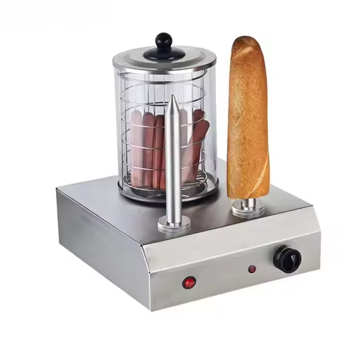 Commercial Hot Dog Toaster Machine Sausage Warmer Roller Grill Stainless Steel Non-Stick For Home & 