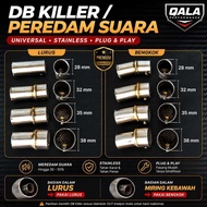 DB Killer universal exhaust silencer with sizes 28mm, 32mm, 35mm, 38mm