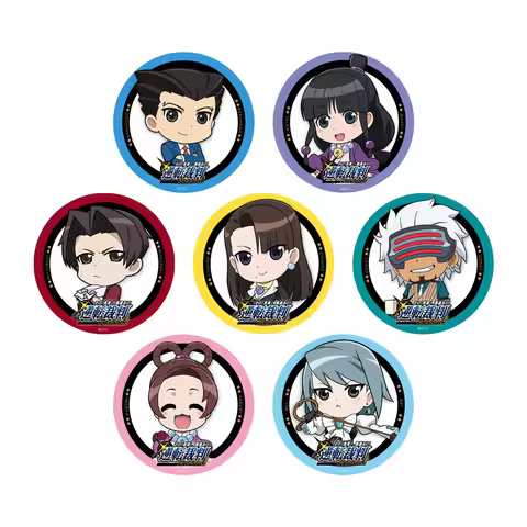 Gyakuten Saiban Game Badge Ace Attorney Phoenix Wright Pearl Fey Miles Edgeworth Godot Metal Badge B