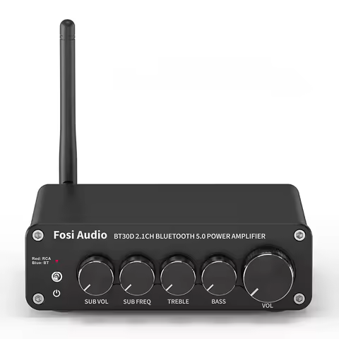 Fosi Audio BT30D Bluetooth Sound Power Amplifier 2.1 Channel Bass & Treble Control Amp Audio Subwoof