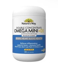 (400粒包順豐站/智能櫃取) 澳洲佳思敏 Nature’s Way Omega + D3 400 Mini Capsules DHA EPA fish oil 奧米加3綜合維生素 D3迷你膠囊