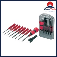 ANEX Driver Set with Electrician Grip and Heaton Screwdriver, 8-piece Set (+0/+1/+2/-2.5/-5.5/-6/Nee
