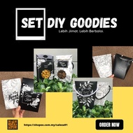 Set Diy Goodies Box Black/White Series | 50pcs per Set | Goodies Popcorn | Goodies Kerepek | Doorgif