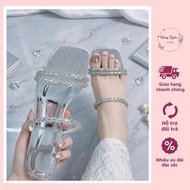 H33 Pointed toe high heel Sandal with transparent high heel strap 3p 5p 7p