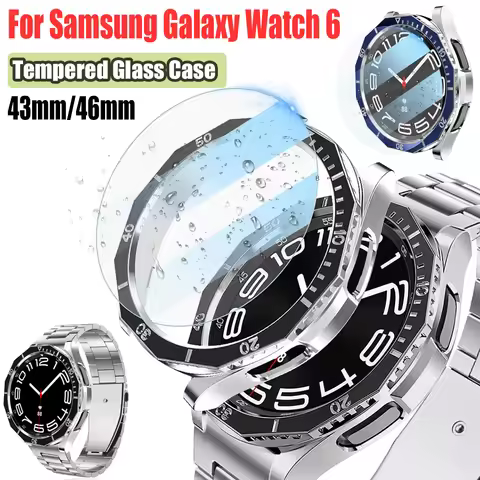 Tempered Glass Case For Samsung Galaxy Watch 6 47mm With Scale Screen Protector Cover For Galaxy Wat