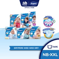 Drypers Wee Wee Dry NB 60s/S 80s/M 60s /L 58s/ XL 50s / XXL 40s (1 pack)