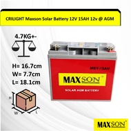 CRILIGHT Maxson Solar Battery 12V 15AH 12v @ AGM solar panel bateri solar Gel