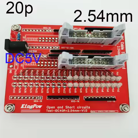 2.54mm IDC 8-64P IDC Cable Test Board Open Circuit Short Circuit Tester Card DC 5V Connector