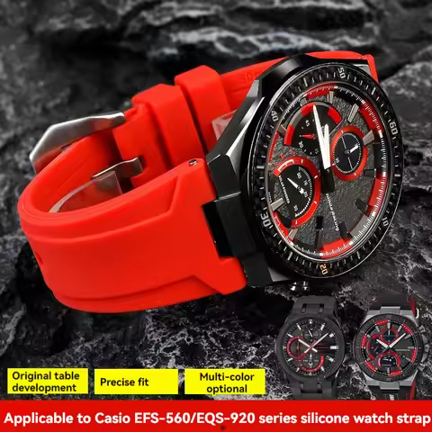 For Casio Honda co-branded racing car EFS-560HR/EQS-920PB Notch Silicone Watch Strap Men's Wrist Str