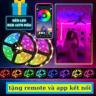 Đèn dây led RGB 16 triệu màu 5M Bọc Silicon chống nước điều khiển bằng điện thoại nháy theo nhạc tra