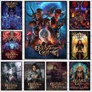 Popular Pretty Game B-Baldurs G-Gate 3 Poster High Quality Dorm Living Room Aesthetic Wall Decoratio