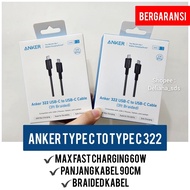 Anker Type C to Type C 322 90cm Cable 1 Year Official Warranty Type C to Type C Anker Cable Type C A