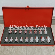 SB TOOLS 17pcs E Socket Set | Torx Socket Set | E Star | 1/2"DR