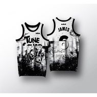 Black White Tune Squad James Jersey Full Sublimation Quick-Dry Casual 3D Print HG Top