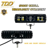 TDD 4687 Skull Headlight Straight Type (Yellow/White + 7-Color Blinking/Flashing Light)