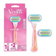 Gillette吉列 Venus維納斯 日本進口直郵濕潤肌膚體毛修剪修毛保護皮膚刮毛腋毛全身手動剃鬚脫腿毛 光滑美肌除毛刀 1刀架2刀頭