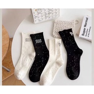 White Kids Socks Plain Glitter Kids Socks/