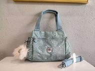 Kipling 猴子包 K15257 綠燙銀 多夾層 拉鍊款 輕量 手提 肩背 斜背包 預購