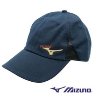 Mizuno J2TWB50414 丈青 棉材質運動帽，眼鏡架+兩側透氣孔+後扣帶可插入【台灣製】