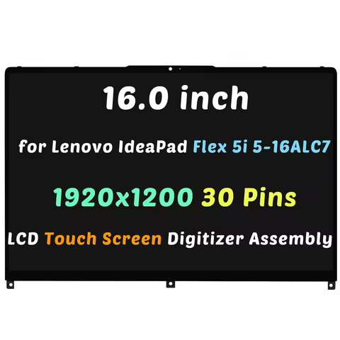 For Lenovo IdeaPad Flex 5-16 Series Flex 5 16ALC7 Flex 5 16IAU7 LCD Touch Display Assembly 5 16ABR8 