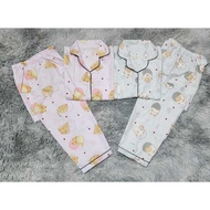 Women's Pajamas, Short Sleeve Sleepwear, Long Pants, Round Cat