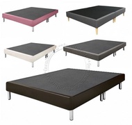 LZD Divan PVC or Fabric Bed Frame - Single, Super Single, Queen and King Metal or Wooden Legs